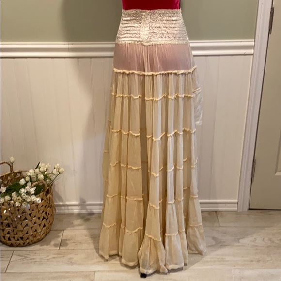 Sunday Tropez Cotton/Silk High Low Ruffle Skirt 💋 - Picture 10 of 12